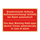 Brandschutztür Achtung Aufhaltevorrichtung! /.../ - Fire door Warning Hold-open device! /.../
