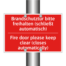 Brandschutztür bitte freihalten /.../ - Fire door please keep clear (closes /.../