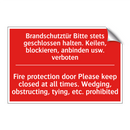 Brandschutztür Bitte stets geschlossen /.../ - Fire protection door Please keep /.../