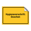 Hygienevorschrift: Duschen