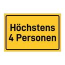 Höchstens 4 Personen