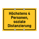 Höchstens 4 Personen, soziale Distanzierung