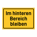 Im hinteren Bereich bleiben