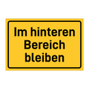 Im hinteren Bereich bleiben