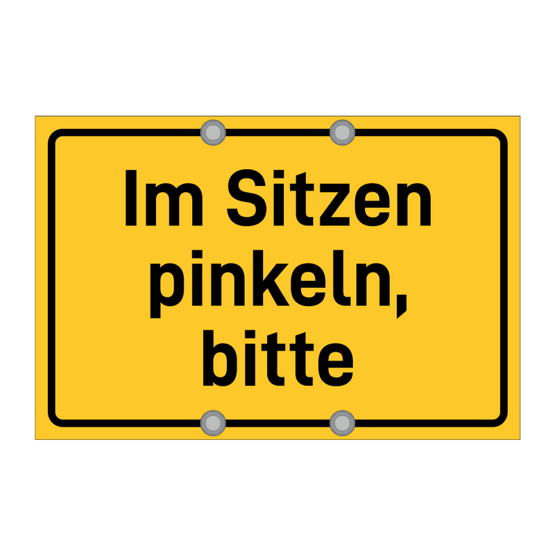 Im Sitzen pinkeln, bitte