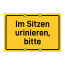 Im Sitzen urinieren, bitte