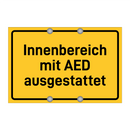 Innenbereich mit AED ausgestattet