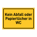 Kein Abfall oder Papiertücher in WC