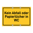Kein Abfall oder Papiertücher in WC