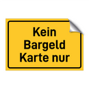 Kein Bargeld Karte nur