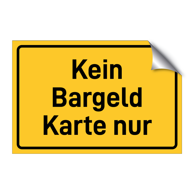 Kein Bargeld Karte nur