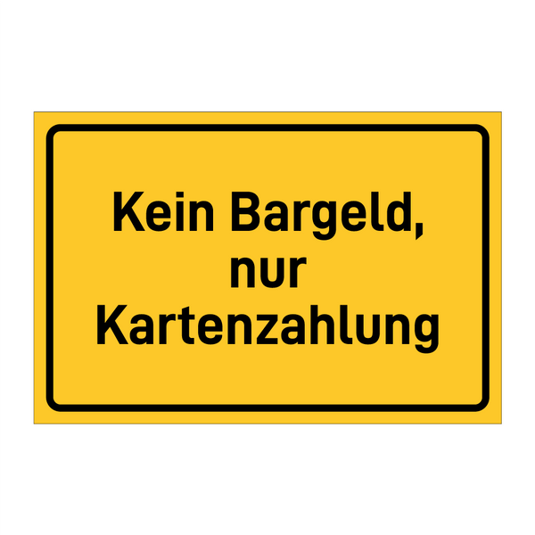 Kein Bargeld, nur Kartenzahlung