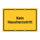 Kein Haustierzutritt
