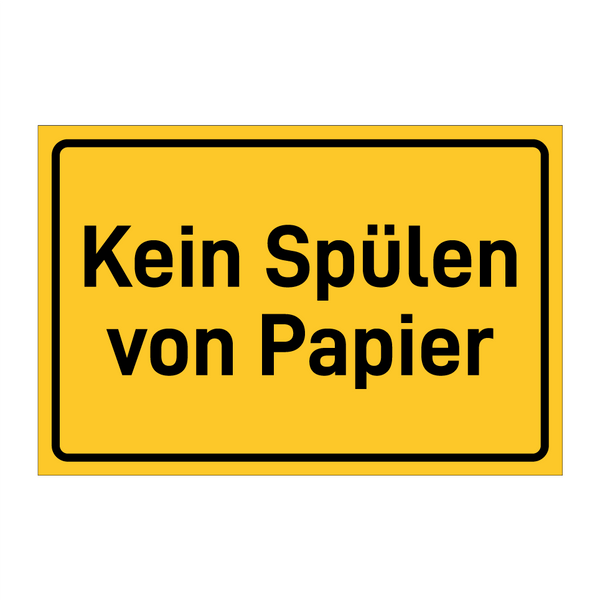 Kein Spülen von Papier