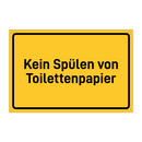 Kein Spülen von Toilettenpapier