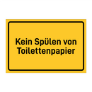 Kein Spülen von Toilettenpapier