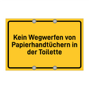 Kein Wegwerfen von Papierhandtüchern in der Toilette