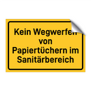 Kein Wegwerfen von Papiertüchern im Sanitärbereich