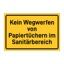 Kein Wegwerfen von Papiertüchern im Sanitärbereich
