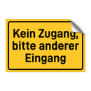 Kein Zugang, bitte anderer Eingang