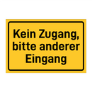 Kein Zugang, bitte anderer Eingang