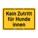 Kein Zutritt für Hunde innen