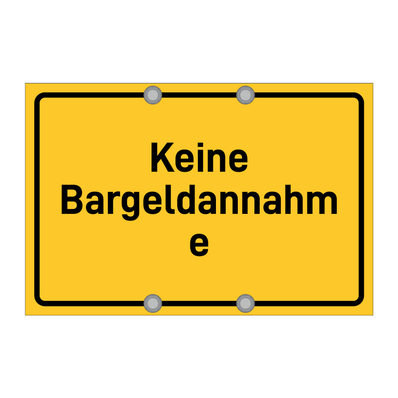 Keine Bargeldannahme