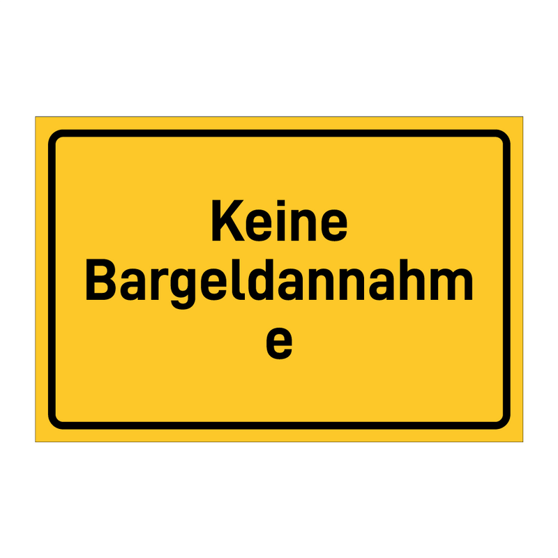 Keine Bargeldannahme