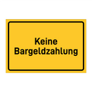 Keine Bargeldzahlung