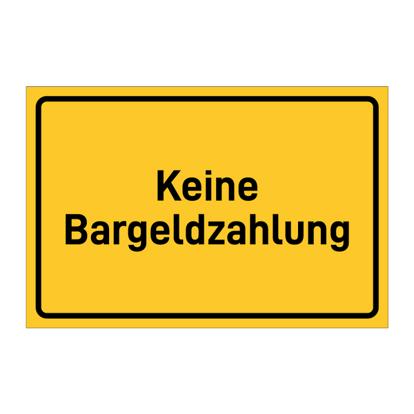 Keine Bargeldzahlung