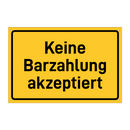 Keine Barzahlung akzeptiert