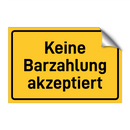 Keine Barzahlung akzeptiert
