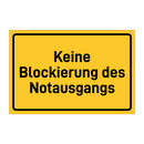 Keine Blockierung des Notausgangs