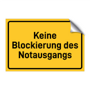 Keine Blockierung des Notausgangs