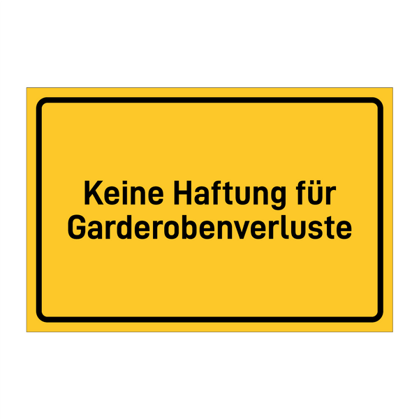 Keine Haftung für Garderobenverluste