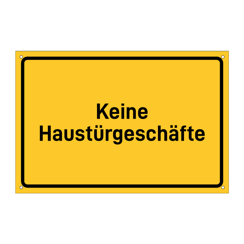 Keine Haustürgeschäfte