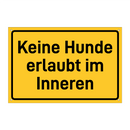 Keine Hunde erlaubt im Inneren