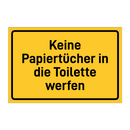 Keine Papiertücher in die Toilette werfen