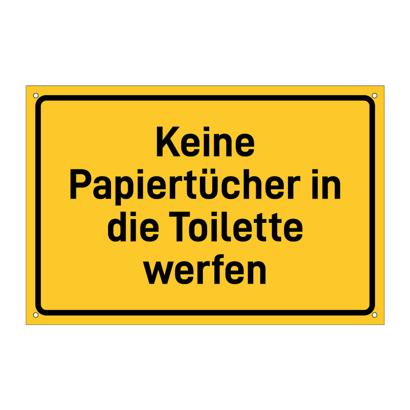 Keine Papiertücher in die Toilette werfen