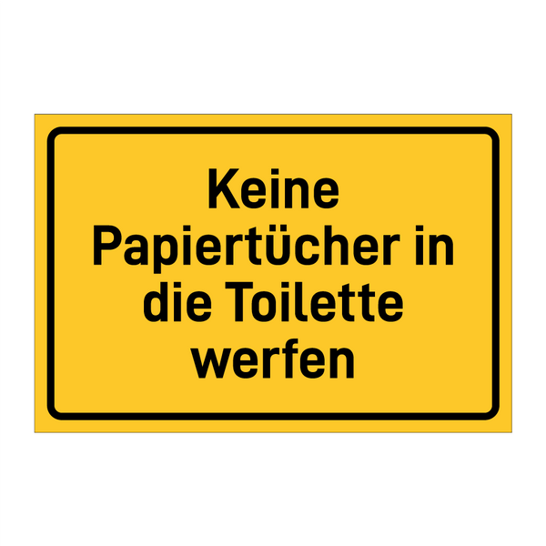 Keine Papiertücher in die Toilette werfen