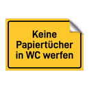 Keine Papiertücher in WC werfen