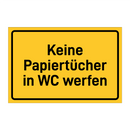 Keine Papiertücher in WC werfen