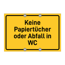 Keine Papiertücher oder Abfall in WC