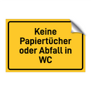 Keine Papiertücher oder Abfall in WC