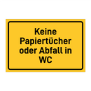 Keine Papiertücher oder Abfall in WC