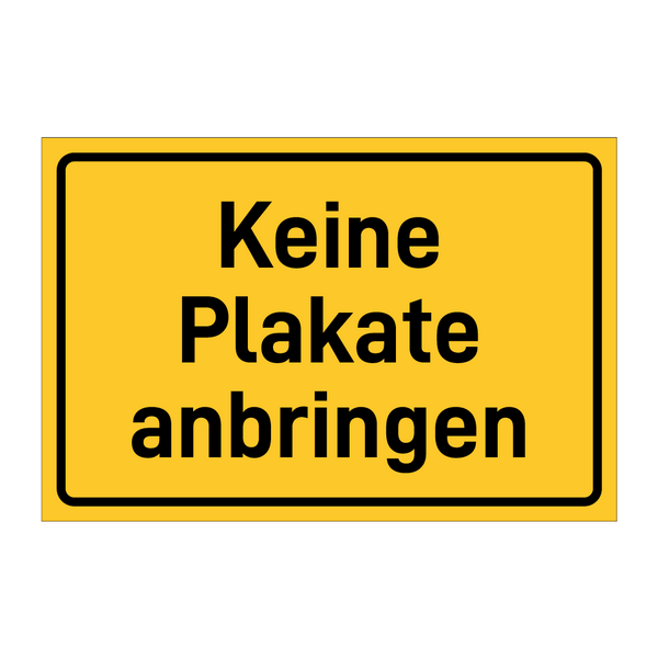 Keine Plakate anbringen
