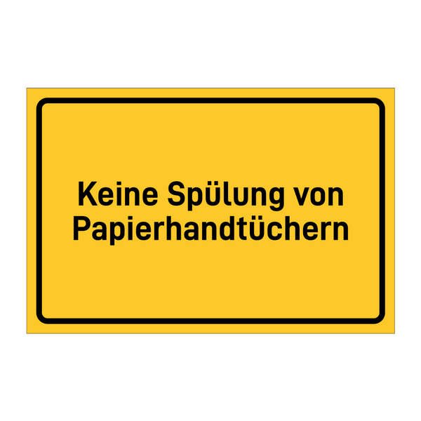 Keine Spülung von Papierhandtüchern