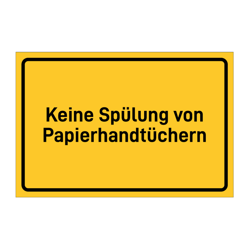 Keine Spülung von Papierhandtüchern