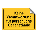 Keine Verantwortung für persönliche Gegenstände