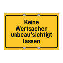 Keine Wertsachen unbeaufsichtigt lassen